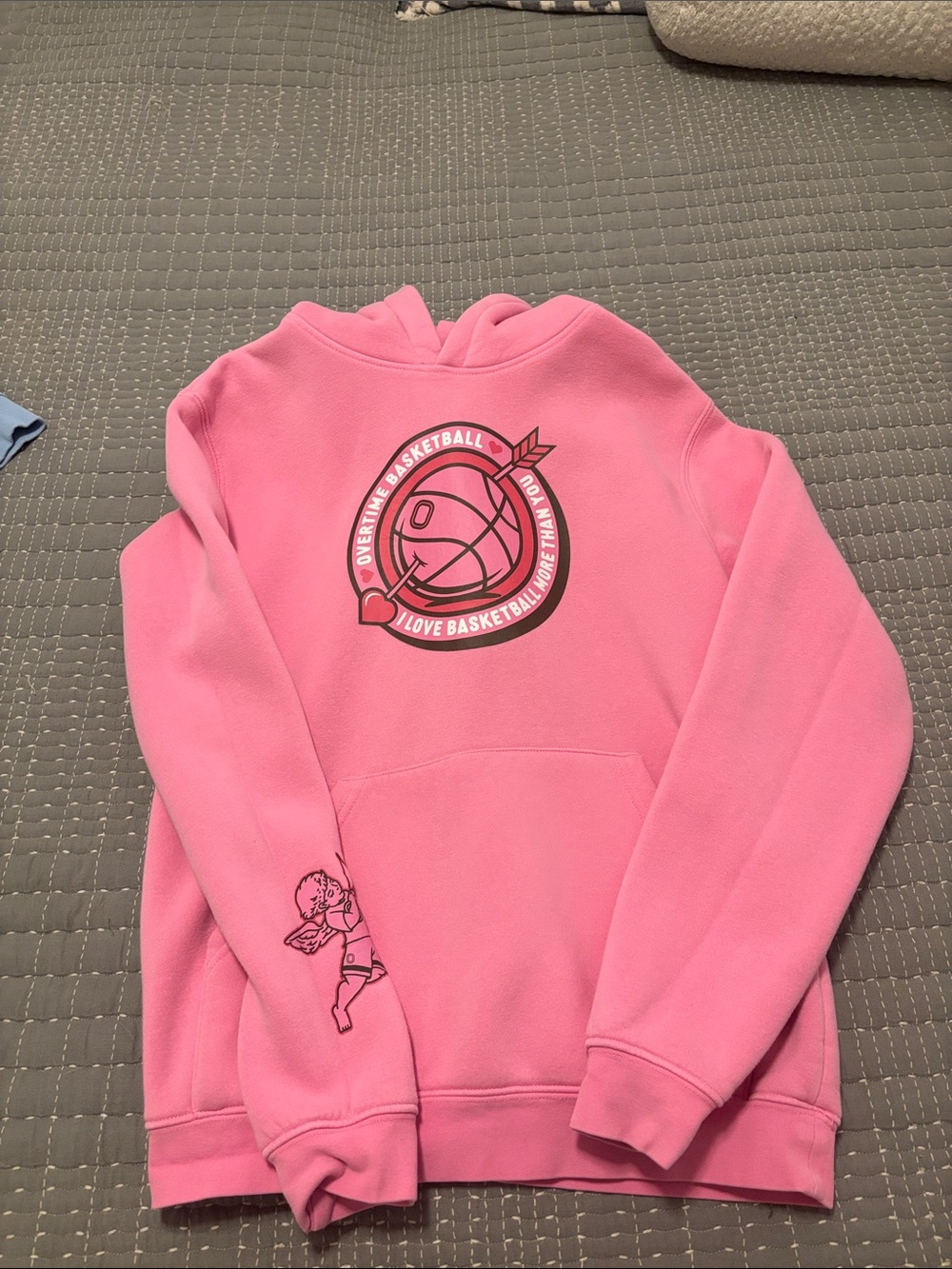 Overtime Pink Basketball Graphic Hoodie